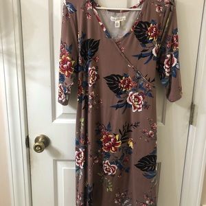 Burgundy Flower Dress